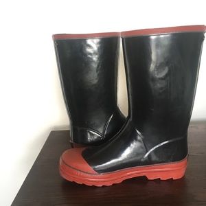 Western Chief Black and Red Rain Boots | Size 7